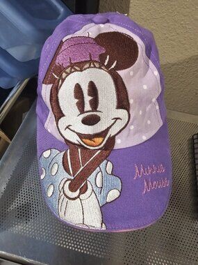 Disney Accessories Minnie Mouse Baseball Cap Purple Adjustable Youth NEW